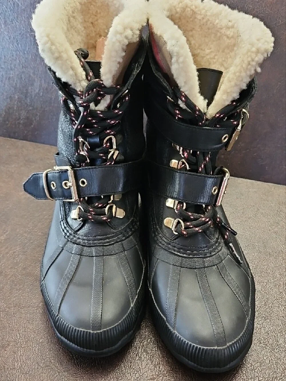 Burberry Black Sherpa-Lined Winter Duck Boots